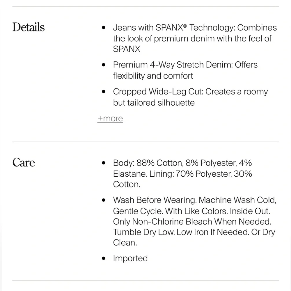 SPANX Cropped Wide Leg Shaping Jeans M - Picture 14 of 15